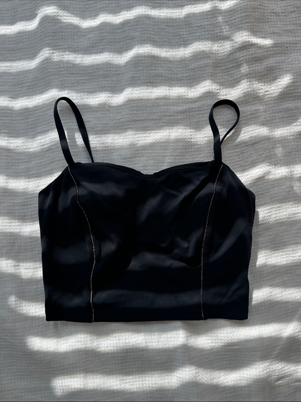 JoyLab Black Athletic Cami Crop Top with Contrast Stitching